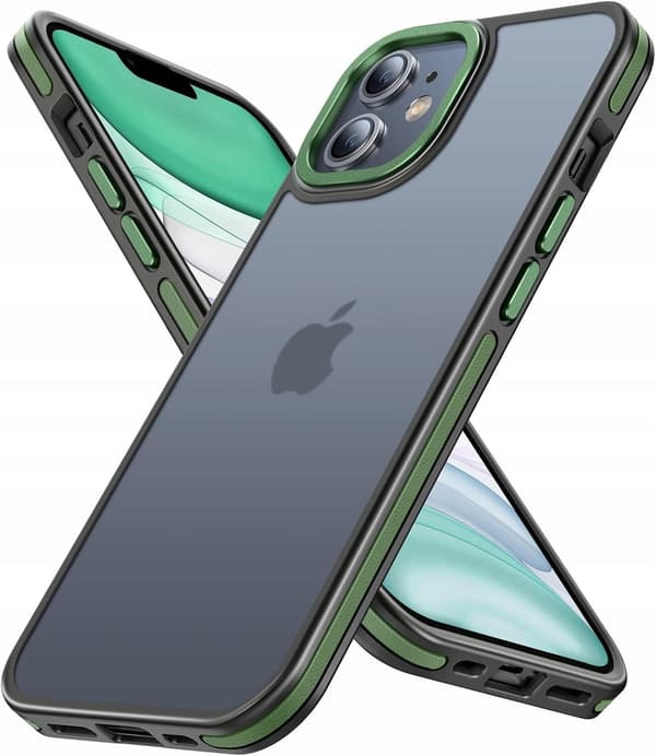 PuyaTeya iPhone 11 Stødsikkert Etui Gennemsigtigt Sort/Grøn