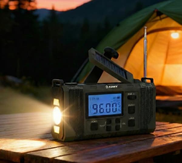 HAWK Expedition R20 solradio med vevladdning grå