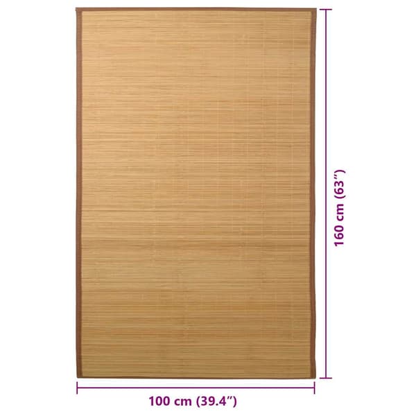 vidaXL Golvmatta i bambu 100x160 cm brun