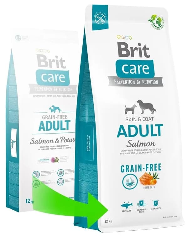 Brit Care torrfoder för hundar 12 kg spannmålsfri lax