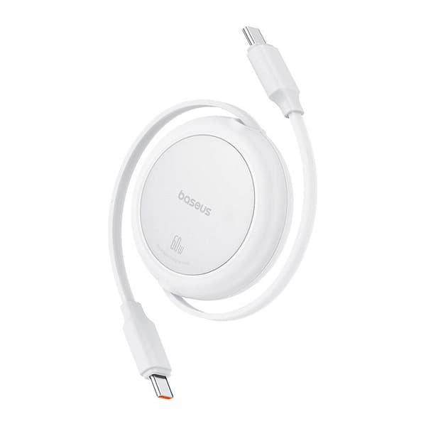 Baseus Free2Pull Mini USB-C til USB-C kabel, 60W, 1 stk., (hvid)