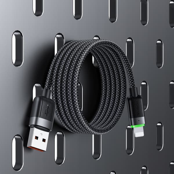 MCDODO Oplader USB Lightning Kabel Hurtig Opladning til iPhone 1M LED