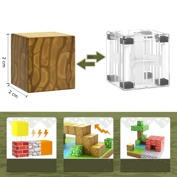 Minecraft Magnetiska Block 200 Bitar - 8 Starka Magneter, Superkvalitet!!