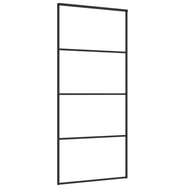 vidaXL skydedøre, ESG-glas og aluminium, 90x205 cm, sort