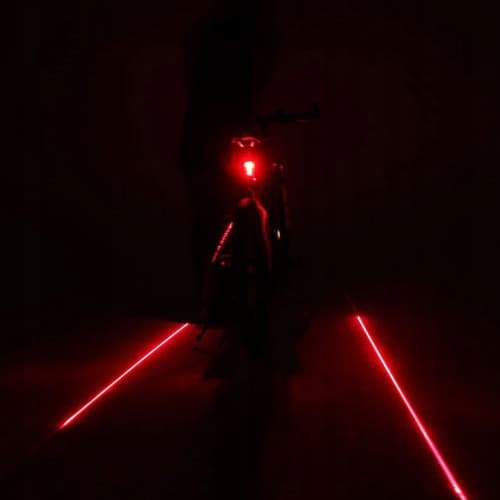 5 LED BAGLYGTE TIL CYKEL MED LASER OG 5 TILSTAND