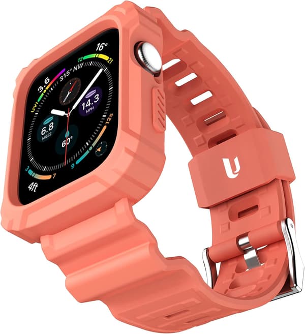 APPLE WATCH-REM 7/6/5/4/3/2/1 LYSERØD SILIKONE 38MM