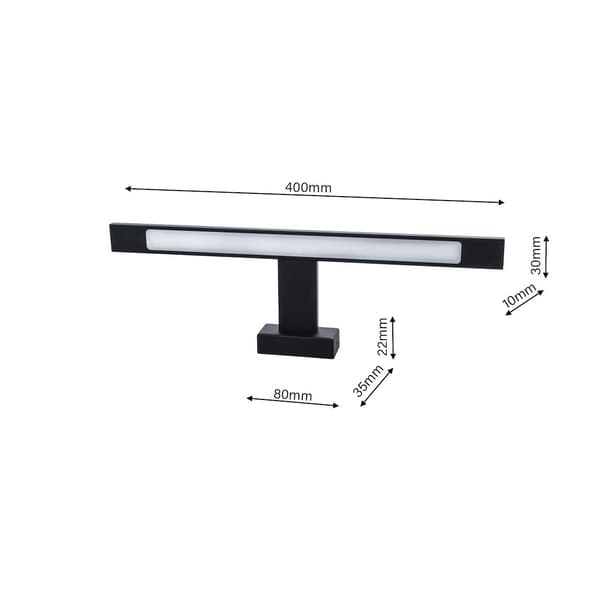 VÆGLAMPE SHINE IP44 LED SORT MILAGRO ML4379