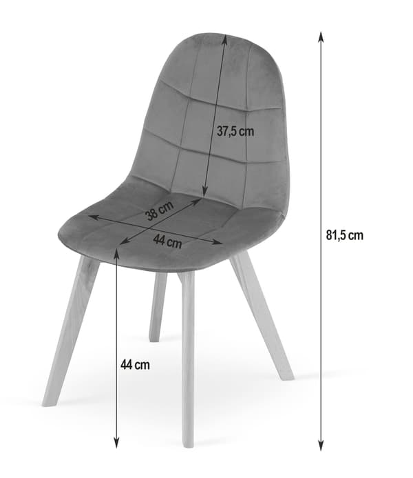 BORA stol - marineblå velour x 1