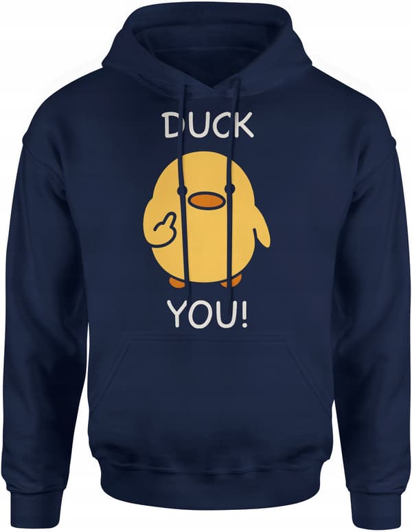 SJOV HERRESWEATSHIRT MED PRINT AF INSCRIPT DUCK YOU HUMORISTIC M