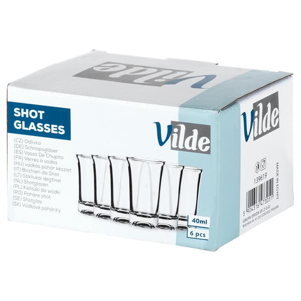 Lasiset pikkulasit vodkalle 40 ml 6 kpl