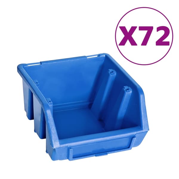 vidaXL 128-delt vægpanelorganisator blå og sort