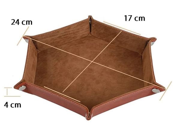 Fløjlslæder terningbakke Elf Leaf RPG terningbakke 17 cm