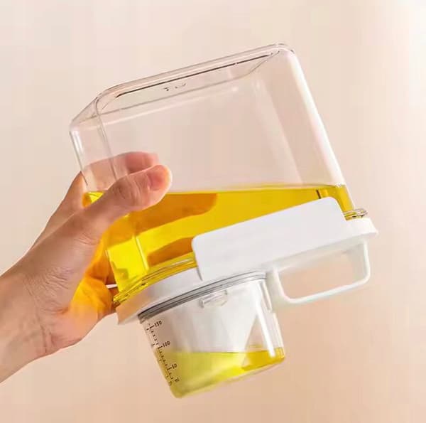 PULVERBEHOLDER 1100 ml MÅLEDISPENSER LÆKAGESIKKER ORGANIZER