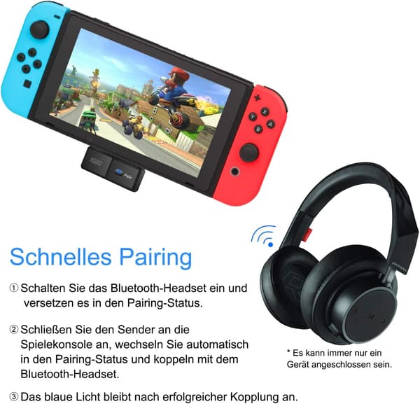 BLUETOOTH-ADAPTER USB-C-SÄNDARE LJUDÖVERFÖRING NINTENDO SWITCH/PS4