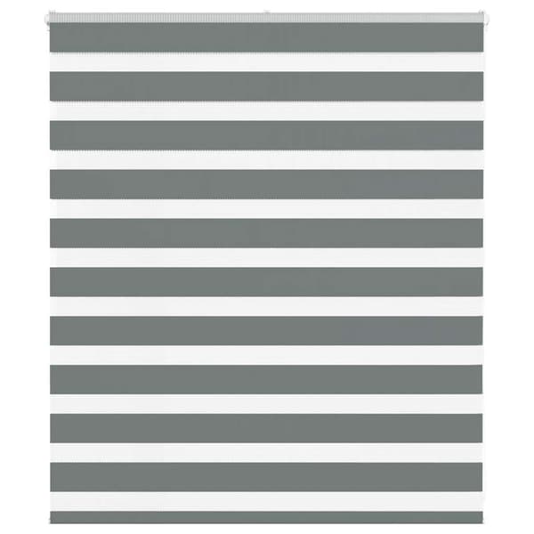 vidaXL Zebra rullegardin, mørkegrå, stofbredde 125,9 cm, polyester