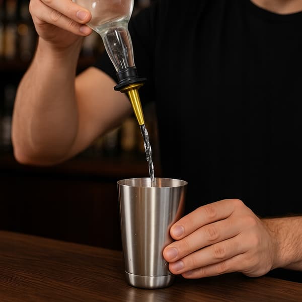 Daniels BLACK MATTE 500ml flaskset med bartenderhällare för alkohol