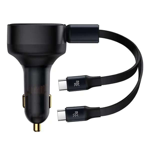 Baseus Enjoyment Biloplader med USB-C Kabler, 33W (Sort)