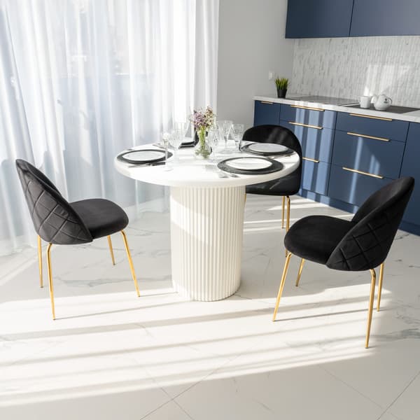 Fargo guld velourstol i sort velour