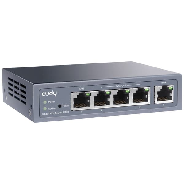 CUDY R700 router grå, Gigabit Ethernet, 4 LAN-porte