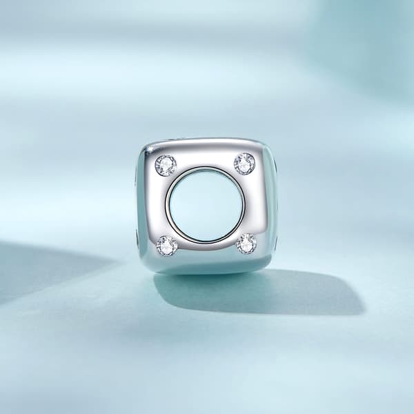 Kristallögon Tärningspärla Berlock Silver 925