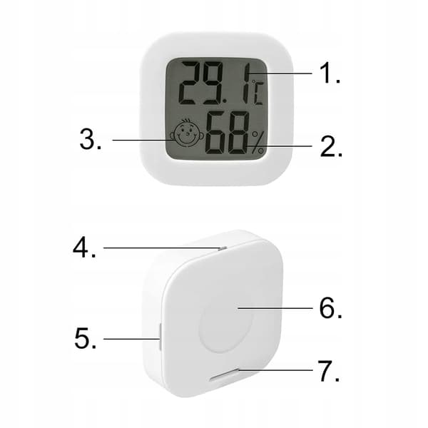 MINI VEJRSTATION TERMOMETER HYGROMETER RUMVEJRSENSOR BATTERI