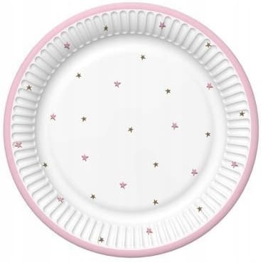 Papperstallrikar stjärnor rosa 23 cm 8 st