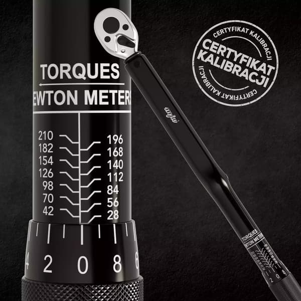 MJW Momentnøgle 1/2" 28-210 Nm Sort