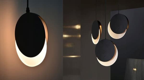 Loftlampe lysekrone LED hængende stue soveværelse sort loftsrum ring