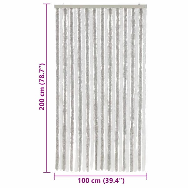vidaXL insektnet lysegrå og hvid 100x200 cm chenille