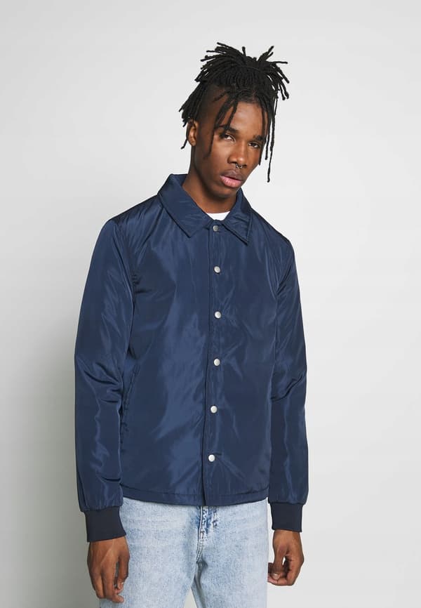 MARINEBLÅ OVERGANGSJAKKE L NYT LOOK 3Z1D6*
