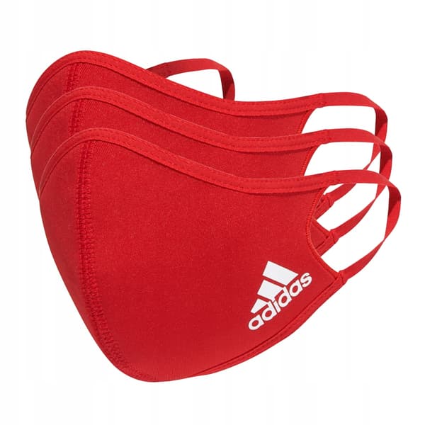 ADIDAS RÖDA LOGOTYPSMASK 3-PACK M/L WŁF