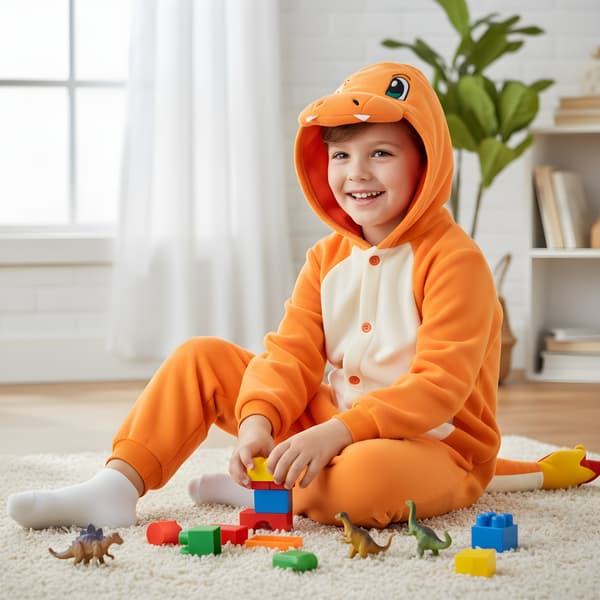 Kigurumi Pyjamas Pokemon Charmander Kostym Barn 95-105cm