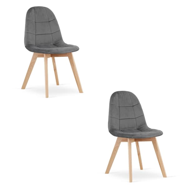 BORA stol - mørkegrå fløjl x 2