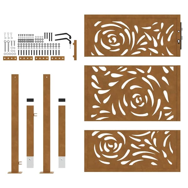 vidaXL havelåge 105x130 cm rustfrit stål flammemønster