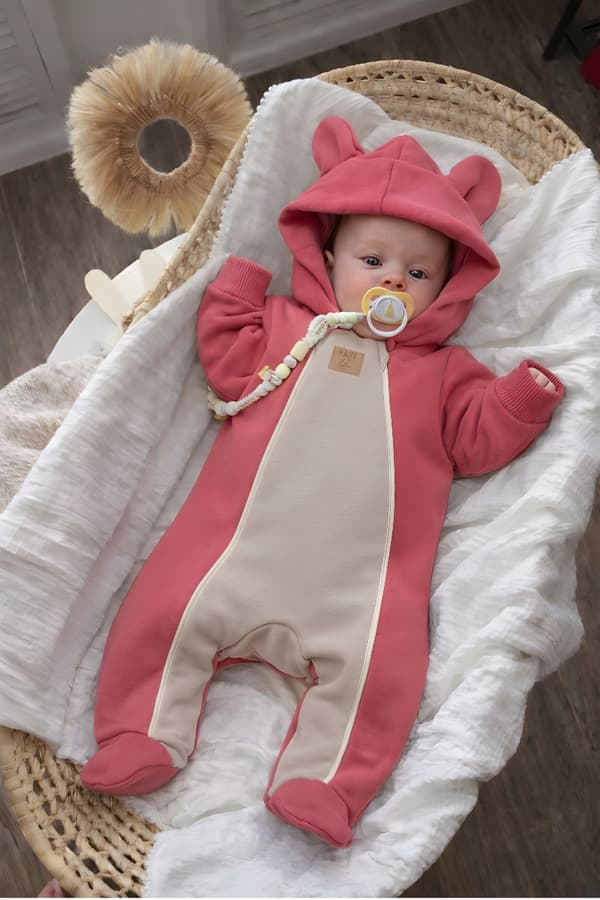 Flickoverall 86 med två dragkedjor övergångs VÅR HÖST AMARANTH BEIGE