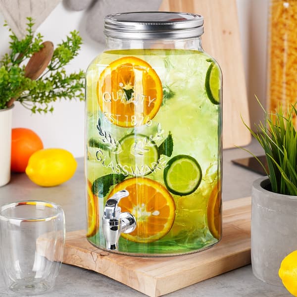 Glasdryckeskarafl med kran 6,2 l