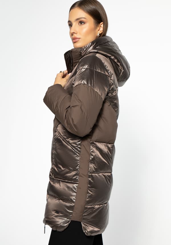Wittchen dames dunfrakke med hætte, beige, beige nylon
