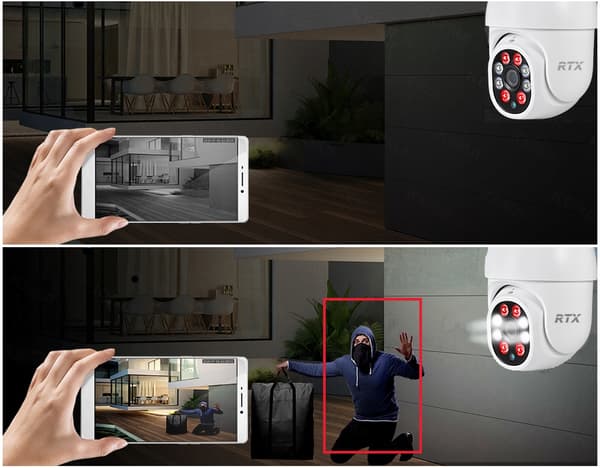 Tuya Google roterande smartkamera för utomhusbruk