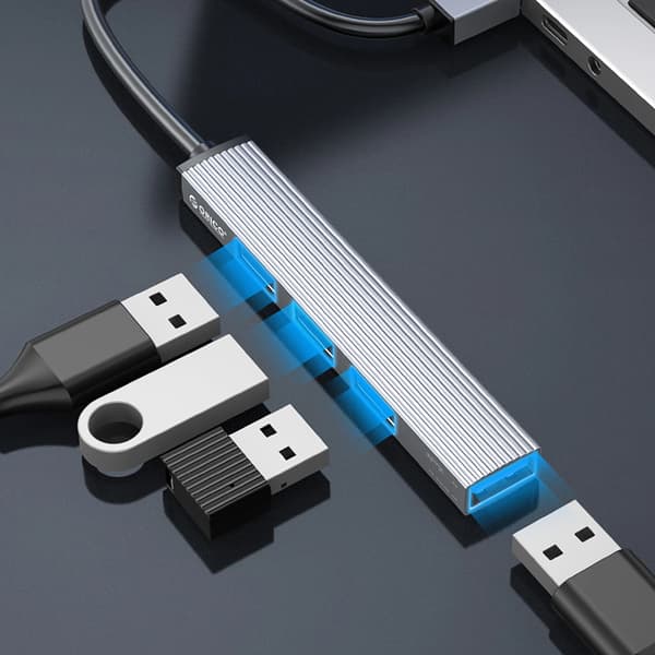 Orico AH-A13 USB-A Hub Dockingstation 1x USB-A 3.0 + 3x USB-A 2.0 - Grå