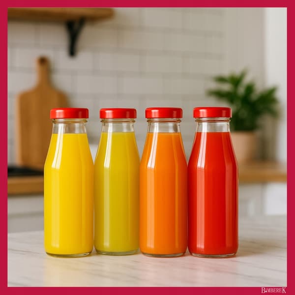 50x Juiceflaskor JUICE 200 ml GLASFLASKOR för honungsjuicelock fi33