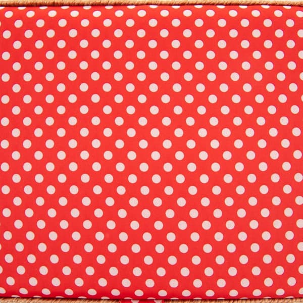 Punainen täpläinen lankalaatikko 24x18x12 cm