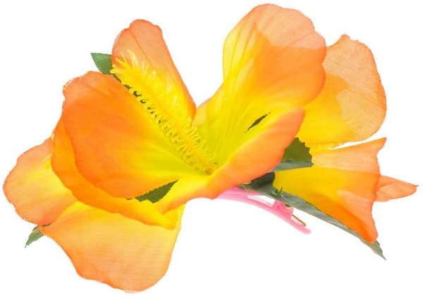 Hawaiianskt hårspänne orange blommor
