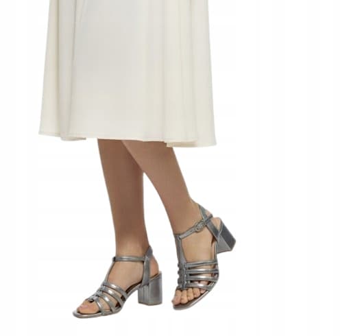 Anna Field metalliska högklackta sandaler strl 38
