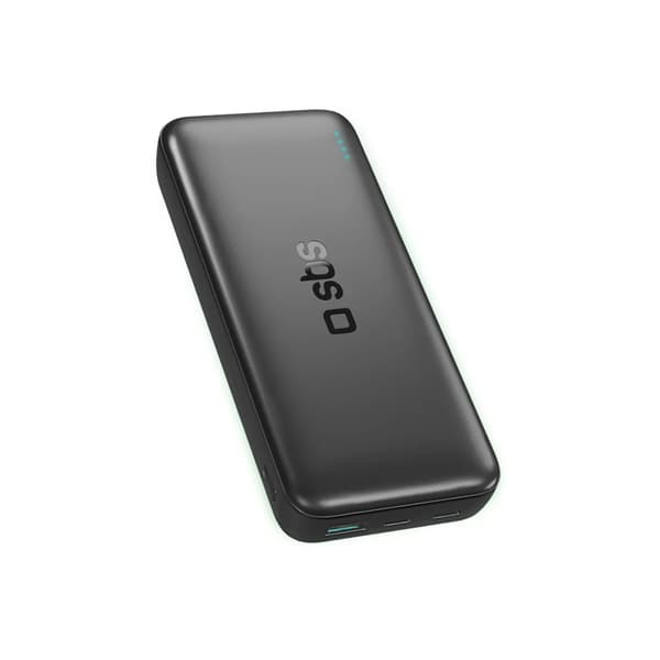 SBS Infinity Powerbank 20000mAh 10W LiFePo USB-A USB-C - Sort