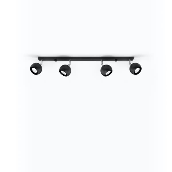 Loftlampe Oculare 4 GU10 Sort Sollux SL.0447