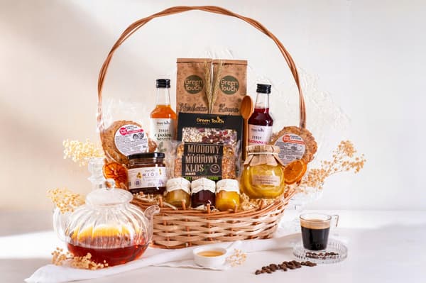 GAVEKURV STOR SÆT TIL GAVE TE SIRUPPER HONNING SLIK CITRONER