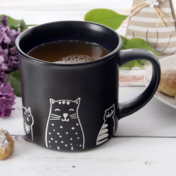 Keramisk mugg svarta katter 500 ml