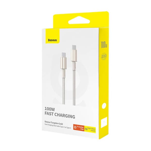 Baseus Tungsten Gold USB-C - USB-C -kaapeli, 100W, 2m (kulta)