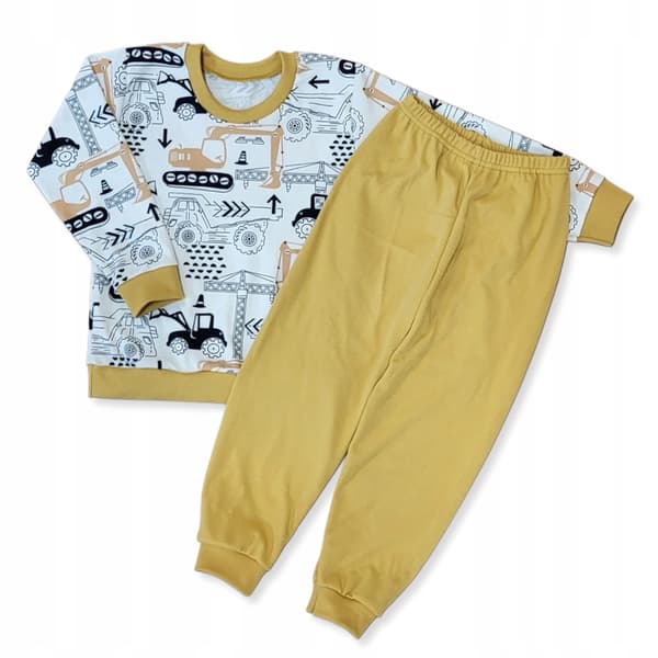 BOMULDSPYJAMAS 134 PYJAMAS til drenge, 2-delt digitaltryk i EXCAVATORS