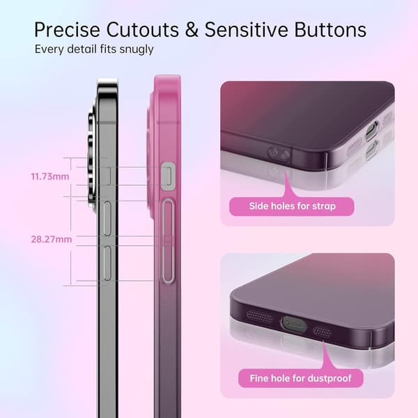 HÅRDT ETUI TIL APPLE IPHONE 14 PRO PINKGRÅ OMBRE + VEDHÆNG